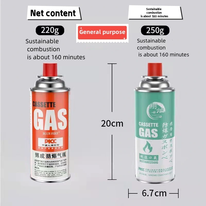220ml Wholesale Cartridge Gas Aerosol Can Spray Tinplate Tin Can Empty Butane Gas Can with Aerosol Valve for Outdoor for Picnics