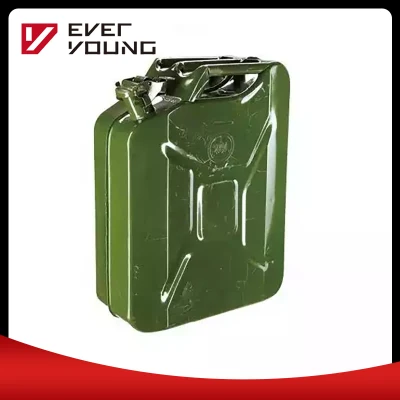 Tanica per carburante in metallo verde oliva da 10 litri non autorizzata con supporto bombola gas verticale